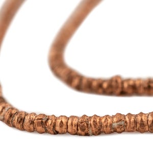 500 Ethiopian Copper Heishi Beads - Set of 2 - African Copper Beads - Jewelry Making Supplies - Made in Ethiopia ** (MET-HSHI-CPR-243)