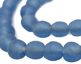 Vaso Di Forma Rotonda In Vetro Riciclato Blu H45 Bolai | Maisons Du Monde