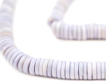 Bone Button Beads, Pastel Purple 6mm, 24 Inch Strand, Artisan Jewelry Supplies from Nepal