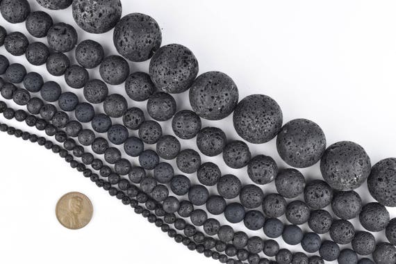 Natural Lava Beads: Black Volcanic Rock Beads 4mm 6mm 8mm 10mm Lava Rock  Jewelry Beads Round Volcanic Lava Beads Wholesale 