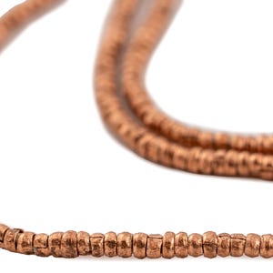450 Copper Heishi Ethiopian Beads 2mm - African Copper Beads - Jewelry Making Supplies - Made in Ethiopia ** (MET-HSHI-CPR-252)