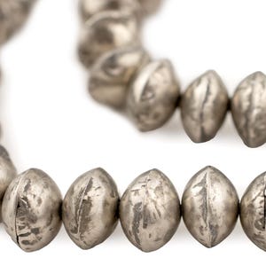 55 cuentas de plata bicónica de Mali: cuentas de plata tuareg, cuentas de plata huecas, cuentas de plata de Mali, cuentas de plata rústicas, cuentas africanas (MET-BIC-SLV-438)
