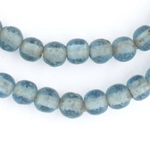 65 Light Blue Ancient Style Java Glass Beads: Etched Glass Beads Primitive Beads Textured Glass Beads Round Shaped Beads JVA-RND-BLU-168 image 3