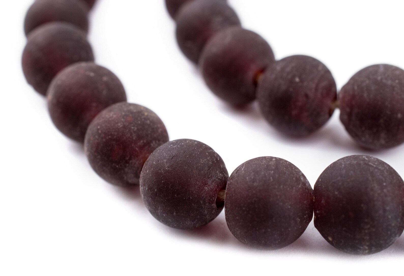 50 Dark Brown Frosted Sea Glass Beads 11mm Ethnic Glass Beads Etsy