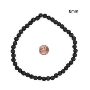 Large Hole Lava Beads: Round Black 8mm or 10mm, Natural Gemstones, 15" Strand, Volcanic Rock, 2mm Hole, Spherical Ball Shape Ships from USA! image 4