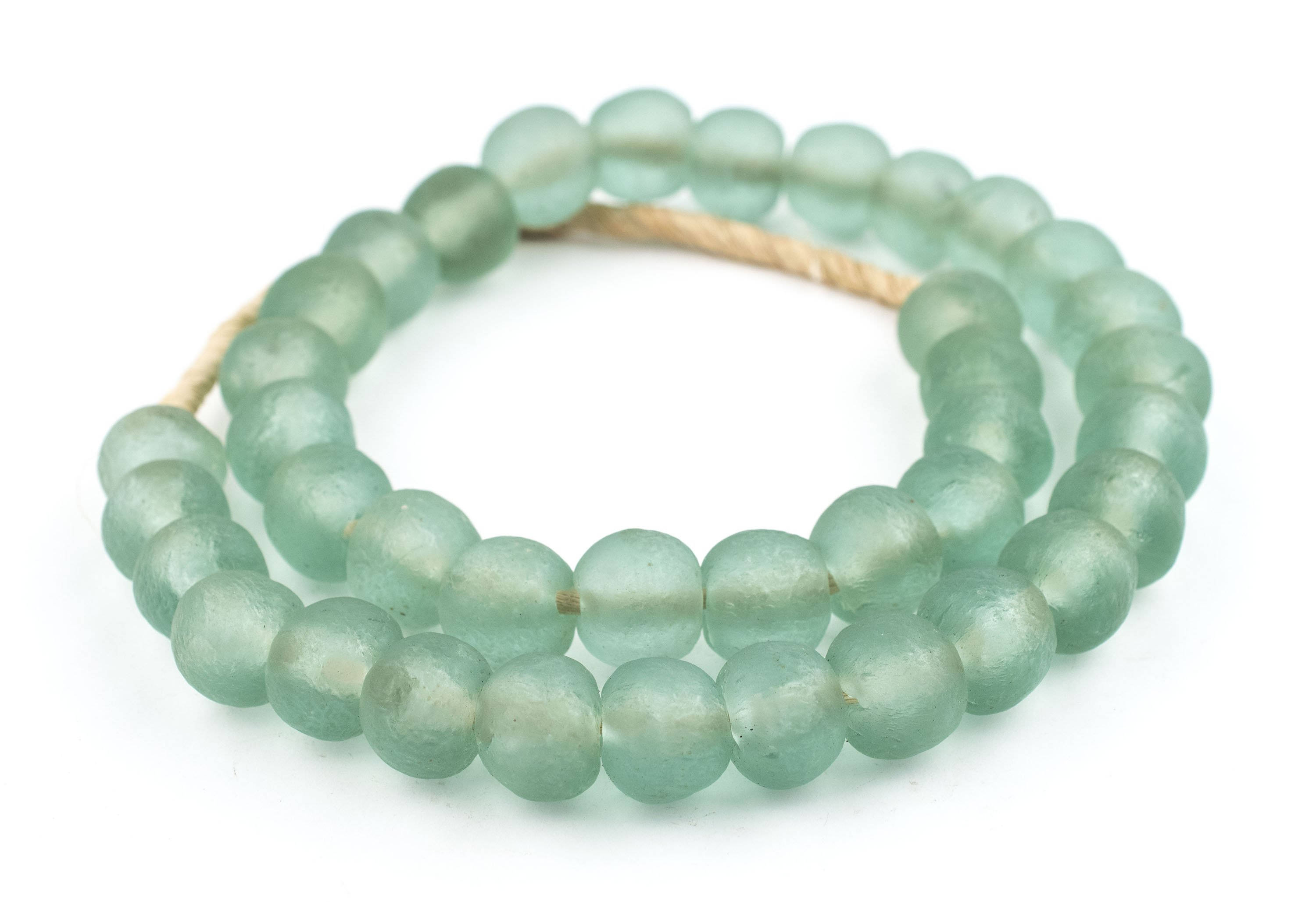 40 Green Aqua Recycled Glass Beads Powder Glass Beads Etsy