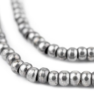 200 Silver Rondelle Beads 4mm: Ethnic Metal Beads Metal Spacer Beads Silver Ball Beads Round Shaped Beads 5mm Silver Beads Boho Silver Beads