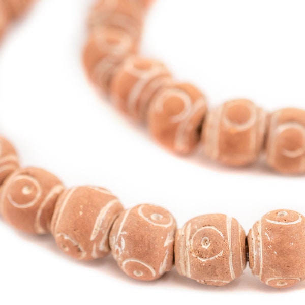 50 African Terra Cotta Beads - Mali Clay Beads - 12mm Round Beads - African Beads - Terracotta Necklace - Made in Mali (MALI-RND-CLAY-239)