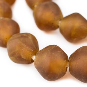 30 Jumbo Honey Bicone Recycled Glass Beads 25mm: Farmhouse Beads Coffee Table Beads Huge Glass Beads Ghana Krobo Beads Bicone Shaped Beads