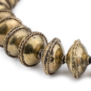 35 Ethiopian Bezeled Brass Saucer Beads 18mm:  Oromo Beads Rustic Brass Beads 18mm Brass Beads Saucer Shaped Beads