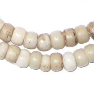 100 Old White Padre Beads African Glass Beads Jewelry Making Supplies African Trade Beads Made in Ethiopia PADR-RND-WHT-209 image 1