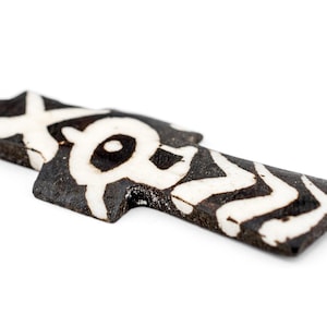 Batik Bone Cross Pendant Eye: Batik Bone Pendant African Bone Pendant Batiqued Pendant Handmade Cross Cross for Jewelry Cross for Necklace