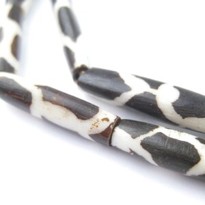 25 Giraffe Design Batik Bone Beads: Bone Pipe Beads Cylindrical Kenya Bone Beads Tube Bone Beads Long Bone Beads Natural Tubular Bone Beads
