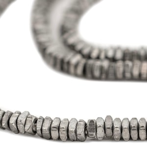 500 Silver Faceted Square Heishi Beads 3mm: Full Strand of Small Metal Spacer Beads for Jewelry Making, Inspired by Hill Tribe, Fast S&H!