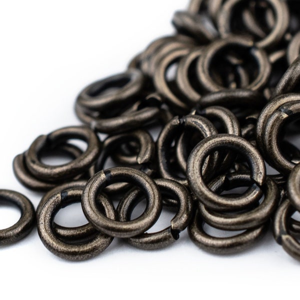 Round Black Jump Rings: 18 Gauge Open Split, Choose 4mm 6mm 8mm 10mm, Professional Designer Quality, Ships from USA!