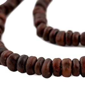 220 Cawwa Natural Seed Beads from Kenya - African Wood Beads - Jewelry Making Supplies - Made in Kenya ** (SED-USU-BRN-908)