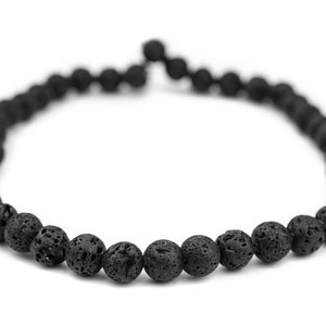 Large Hole Lava Beads: Round Black 8mm or 10mm, Natural Gemstones, 15" Strand, Volcanic Rock, 2mm Hole, Spherical Ball Shape Ships from USA! 10mm