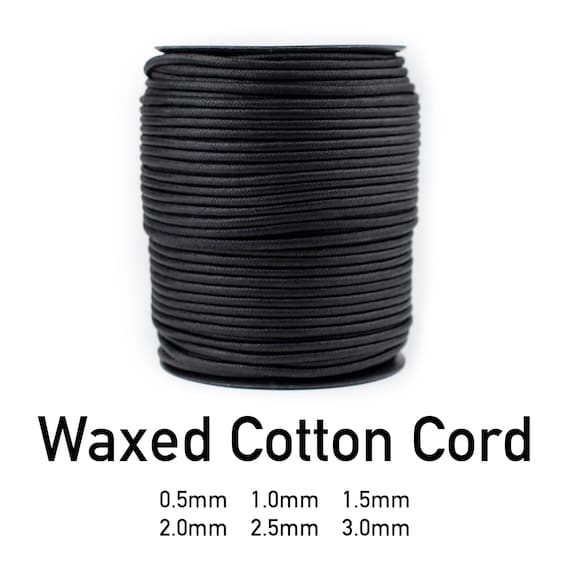 Black Waxed Cotton Cord: Choose 0.5mm 1mm 1.5mm 2mm 2.5mm 3mm, Spool of  High Quality Round Jewelry String Lace, Wholesale, Ships From USA -   Canada