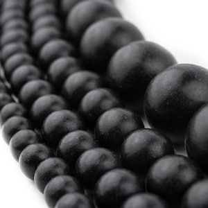 Black Wood Beads: Natural Round Wooden 8mm 10mm 12mm 20mm Boho Spacer Beads - High Quality Jewelry Supplies for Necklace & Bracelet Making