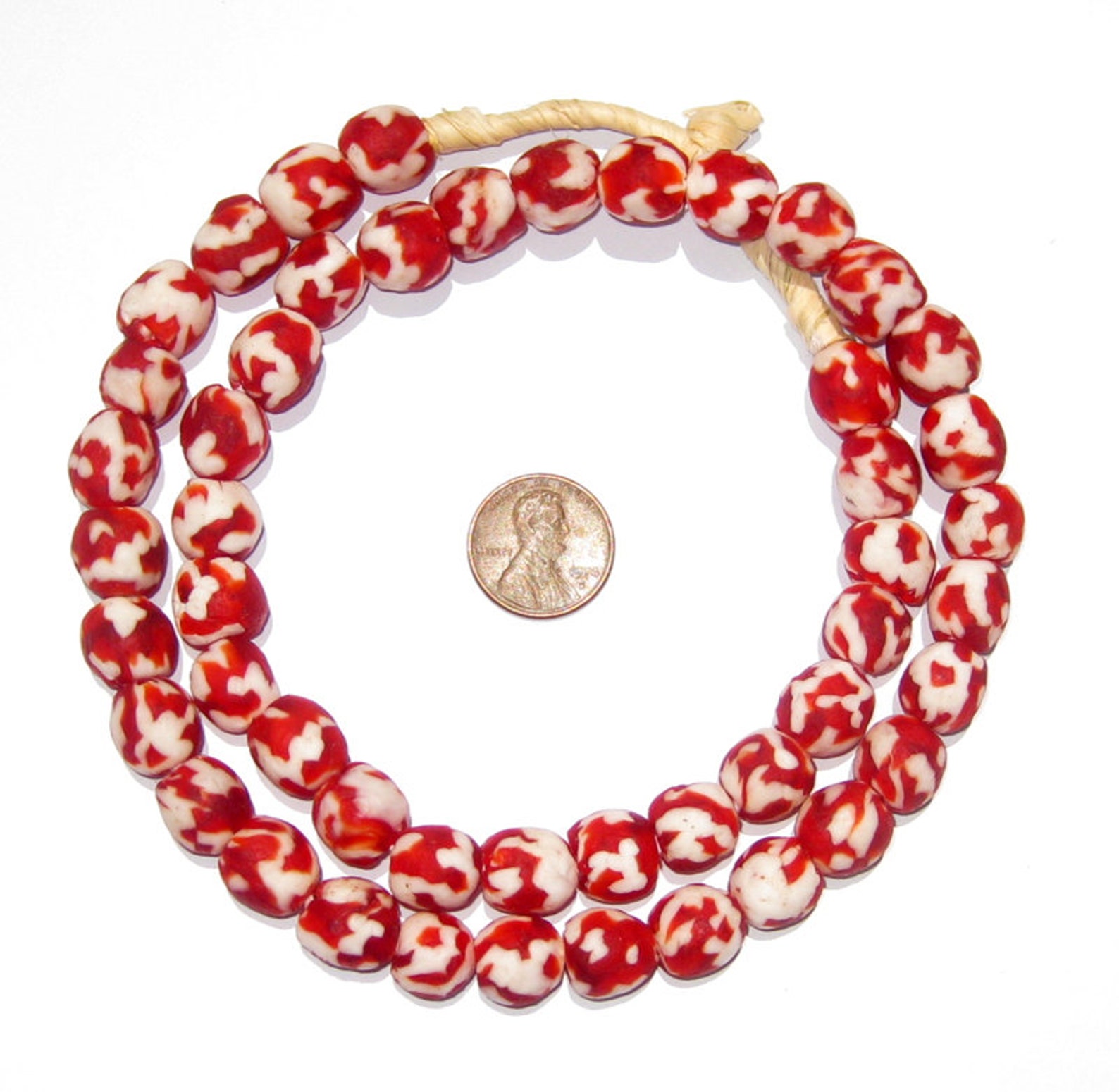 45 Red Glass Beads Recycled Glass Beads 14mm African Beads Etsy