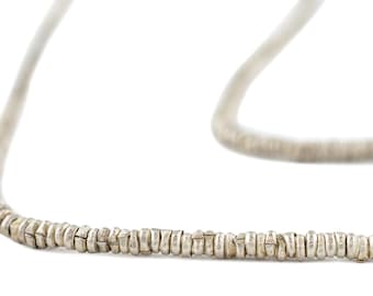 200 Silver Heishi Ethiopian Beads 4mm - African Silver Beads - Jewelry Making Supplies - Made in Ethiopia ** (MET-HSHI-SLV-249)