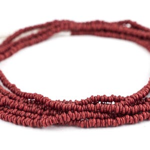 500 Red Java Glass Heishi Beads: Java Seed Beads Bali Glass Beads Matte ...