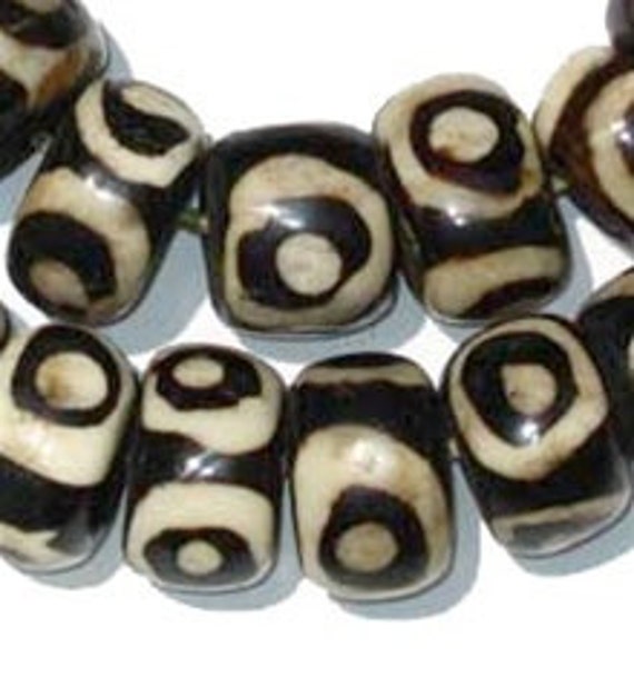 Krobo Chevron Ghana recycled glass beads Pulver Glasperlen Afrika braun 10 mm