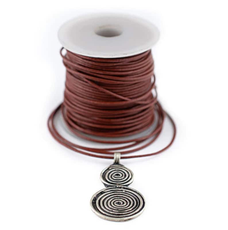 Round Leather Cord: 0.8mm 1mm 1.5mm 2mm Natural Versatile Flexible Durable Organic Coiling Knotting Weaving Cord for DIY Jewelry Making image 5