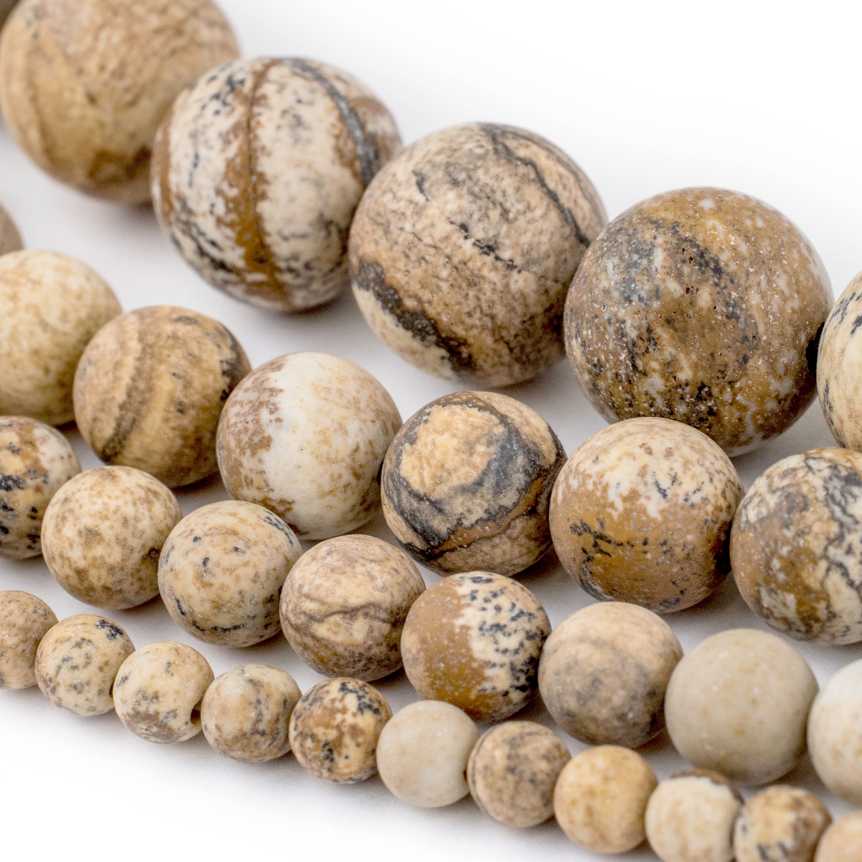 Picture Jasper Beads Round Matte Gemstone Wholesale 4mm 6mm Etsy