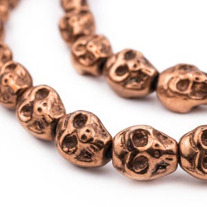29 Copper Skull Beads 14x12mm: Metal Spacer Beads Ethnic Metal Beads Ethnic Copper Beads Copper Unusual Beads 12mm Copper Beads