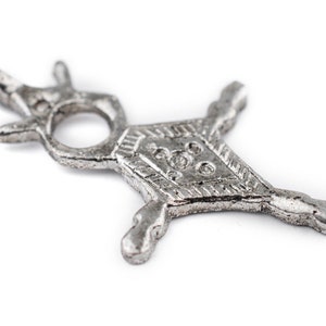 Chalwa Silver Moroccan Tuareg Cross Pendant 28x46mm: North African Tuareg Pendant Handmade Pendant Talisman Pendant White Metal Pendant
