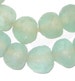 26 Jumbo Clear Aqua Recycled Glass Beads 24mm - African Glass Beads - Fair Trade - Sea Glass Necklace - Made in Ghana (RCY-RND-AQU-685) 