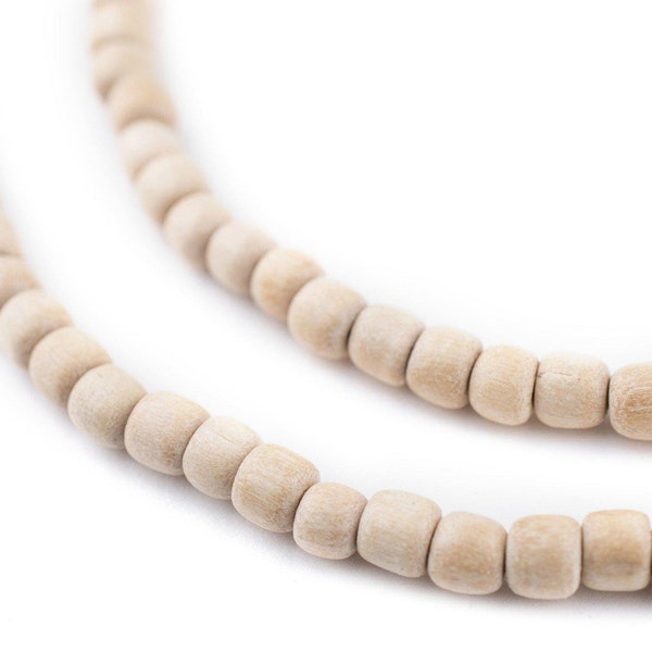 90 Cream Nugget Natural Wood Beads 5mm: Real Wood Beads 5mm Wood Beads White Wood Beads Wood Cylinder Beads Wood Spacer Beads Raw Wood Beads