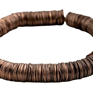 Verouderde koperen in elkaar grijpende knapperige kralen, 10 mm, 8,5 inch streng, hoogwaardige ambachtelijke sieraden afbeelding 4