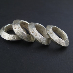Silver Ethiopian Wollo Rings 18mm Set of 4 - African Silver Pendant - Jewelry Making Supplies - Made in Ethiopia + (WLO-SLV-105)