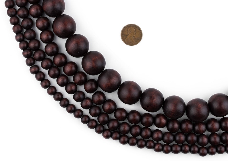 Dark Brown Wood Beads Natural Round Wooden 8mm 10mm 12mm 20mm Etsy