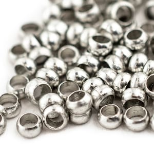 Silver Plated Crimp Bead Covers, TierraCast 3mm 50/PKG