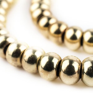68 Smooth Gold Padre Beads 9mm: Metal Spacer Beads Ethnic Metal Beads Boho Brass Beads Gold Round Beads Gold Pony Beads African Padre Beads