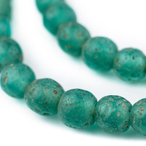 65 Green Aqua Ancient Style Java Glass Beads 9mm: 8mm Glass Beads Primitive Beads Rustic Glass Beads Green Glass Beads Indonesian Beads