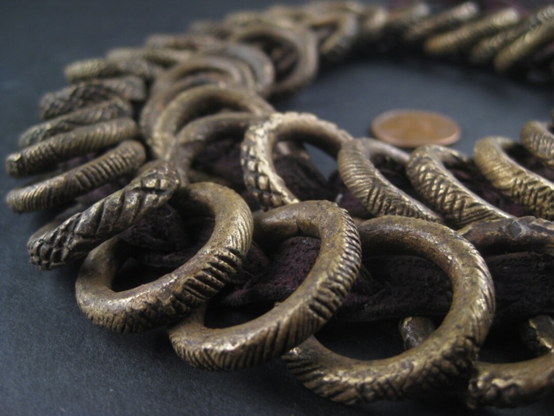 Antique Brass Money Belt African Brass Beads Metal Rings Jewelry Making