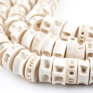 175 Fischgrätenperlen: Knochen-Zylinderperlen Weiß Knochenperlen 14mm Knochenperlen Afrikanische Knochenperlen Afrikanisches Zubehör Tribal Knochenperlen