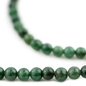 Vintage Round Aventurine Beads, Green 4mm, 16 Inch Strand, High Quality Artisanal Jewelry Supplies