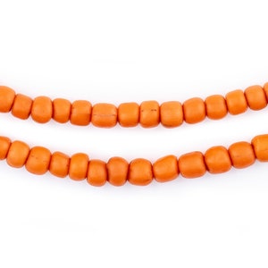 120 klarorange Java-glaspärlor: Java-rospärlor Bali-glaspärlor Matta glaspärlor 6 mm glaspärlor Cylinderpärlor i glas Boho-glaspärlor bild 3