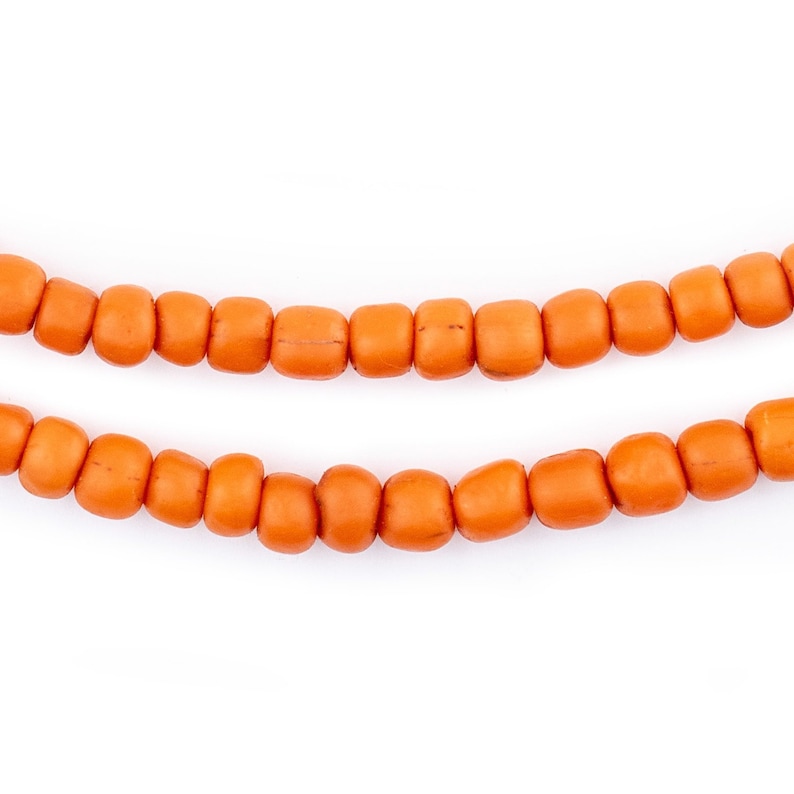 120 klarorange Java-glaspärlor: Java-rospärlor Bali-glaspärlor Matta glaspärlor 6 mm glaspärlor Cylinderpärlor i glas Boho-glaspärlor bild 3