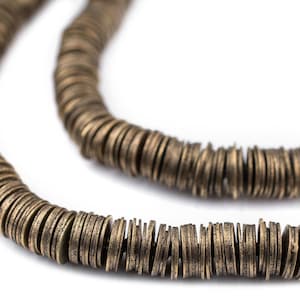 825 Brass Flat Disk Heishi Beads 6mm: Metal Spacer Beads Ethnic Metal Beads 6mm Brass Beads Brass Heishi Beads Heishi Shaped Beads