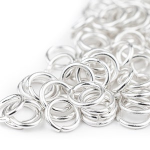 Round Silver Jump Rings: 18 Gauge Open Split, Choose 4mm 6mm 8mm 10mm, Professional Designer Quality, Ships from USA!