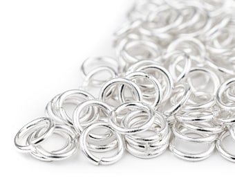 Round Silver Jump Rings: 18 Gauge Open Split, Choose 4mm 6mm 8mm 10mm, Professional Designer Quality, Ships from USA!