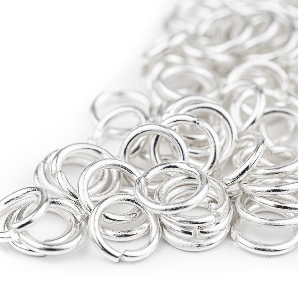 Round Silver Jump Rings: 18 Gauge Open Split, Choose 4mm 6mm 8mm 10mm, Professional Designer Quality, Ships from USA!