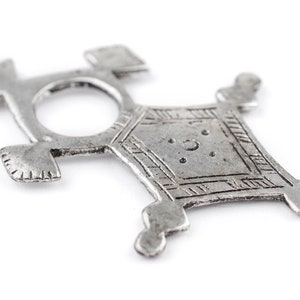 Amgala Silver Moroccan Tuareg Cross Pendant 44x76mm: Tuareg Pendant Necklace Pendant Ethnic Pendant Handmade Pendant White Metal Pendant