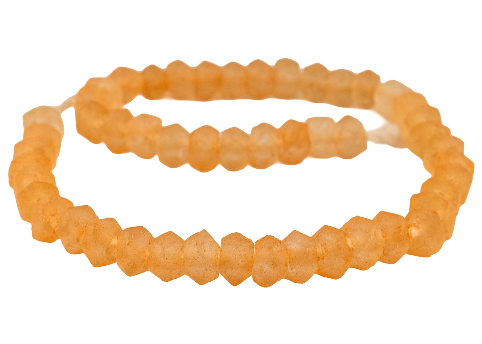 48 Recycled Java Glass Beads - Orange Sea Glass Beads - Indonesian ...